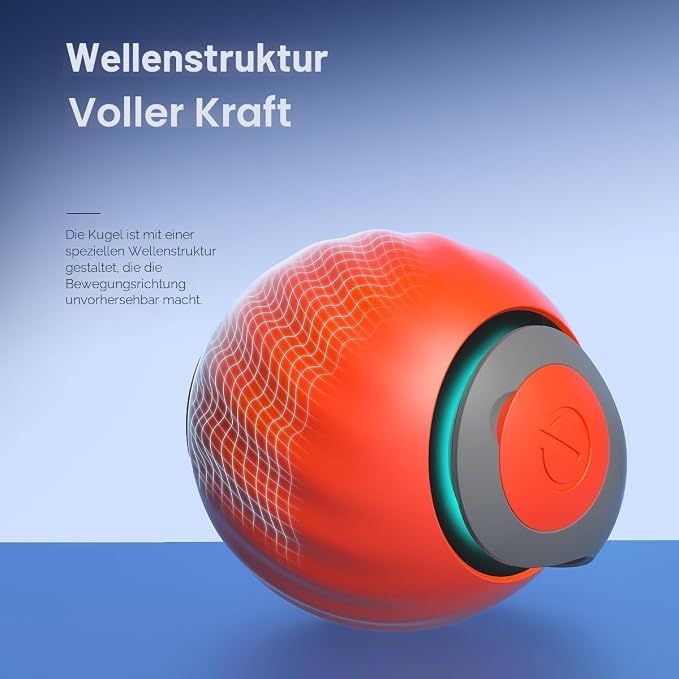 Interaktiver Katzenball mit Federschwanz – Wiederaufladbares Katzenspielzeug – Bild 9